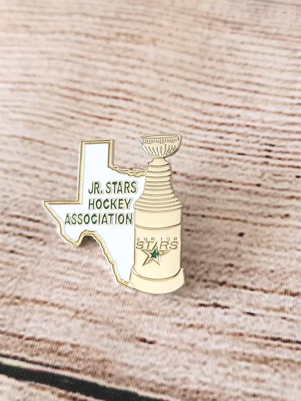 Texas Junior Stars Hockey Association Texas State Map Shape Logo Lapel Pin